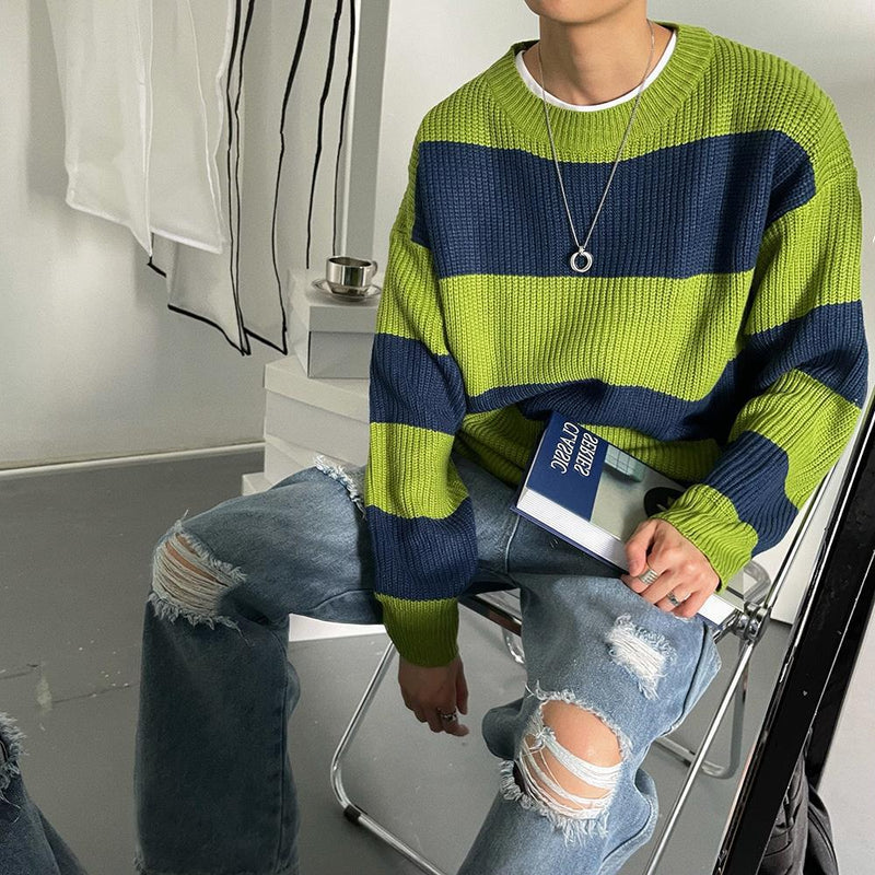 Striped Loose And Lazy Style Sweater
