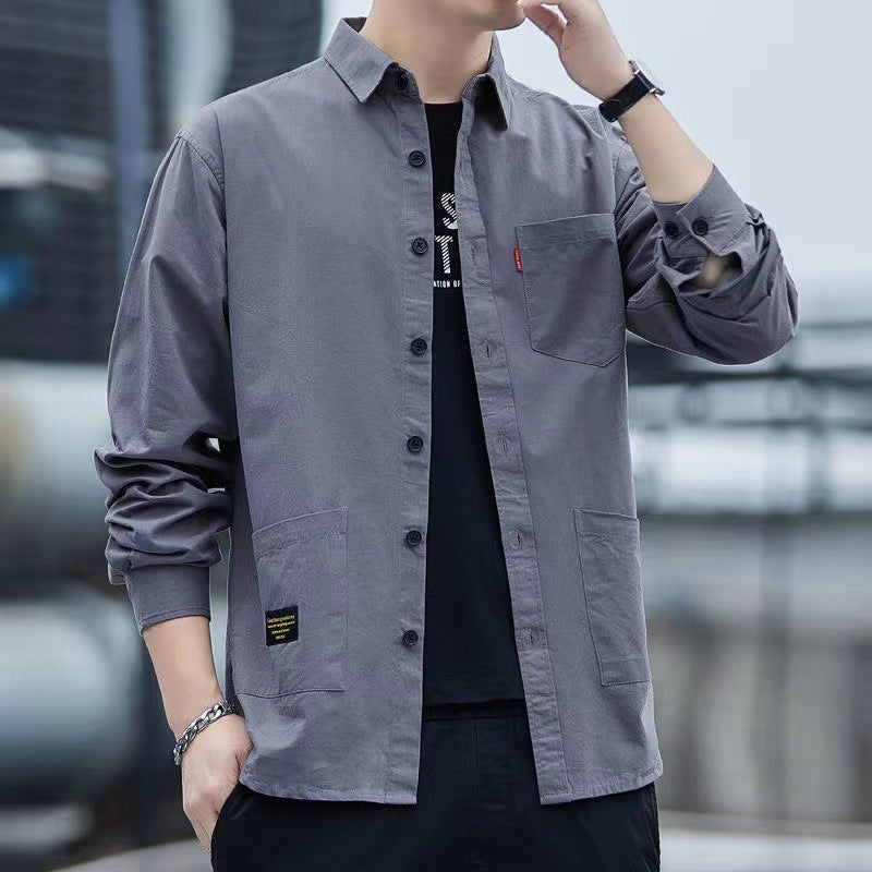 Casual Lapel Long Sleeve Shirt With Pockets