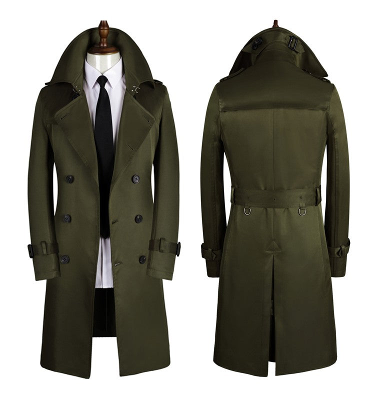 Long Double Breasted Spring And Autumn Slim Business Coat