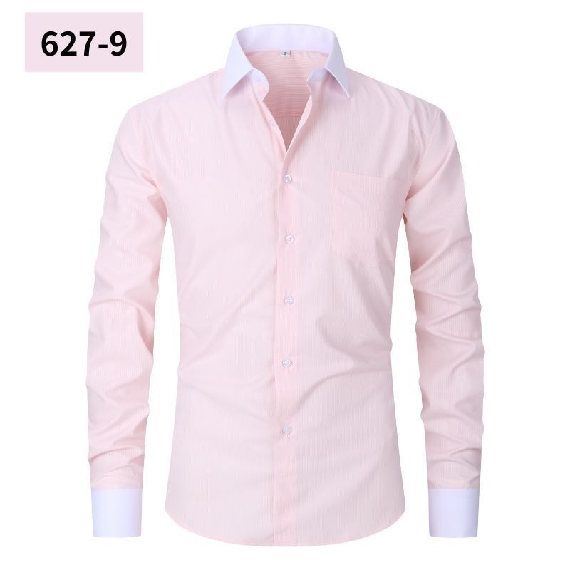 Men's Casual American-style Long-sleeved Striped Shirt