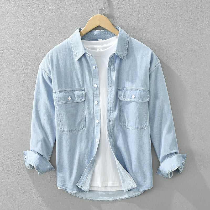 Artistic Denim Long Sleeve Loose Casual shirt