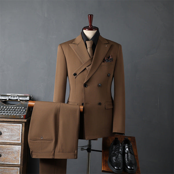 Men's Double Breasted Casual Suit Set