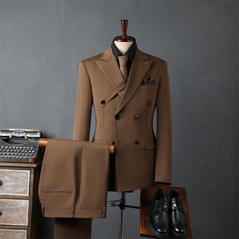 Men's Double Breasted Casual Suit Set