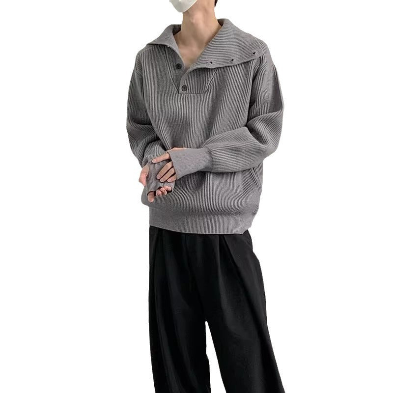 Men's Idle Style High-grade Round Neck Pullover Loose sweater