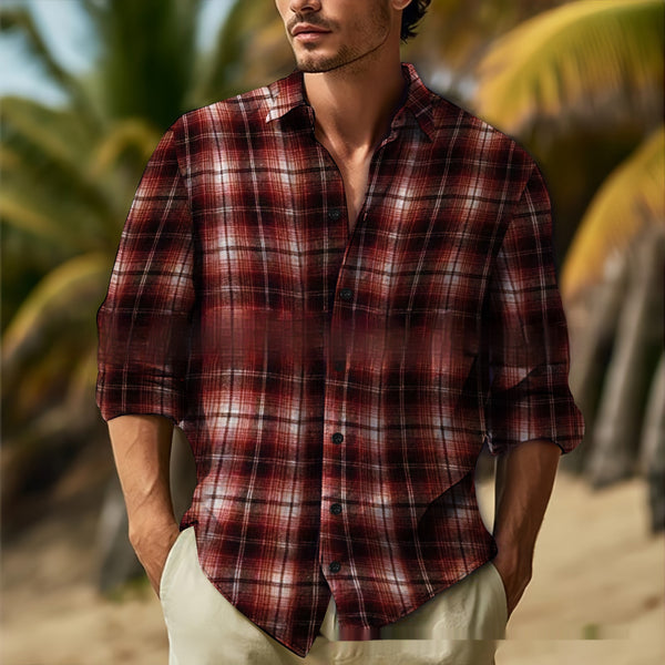 Men's Leisure Lapel Long Sleeve Shirt