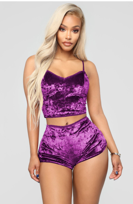 sexy lady Velvet Suspender Suit