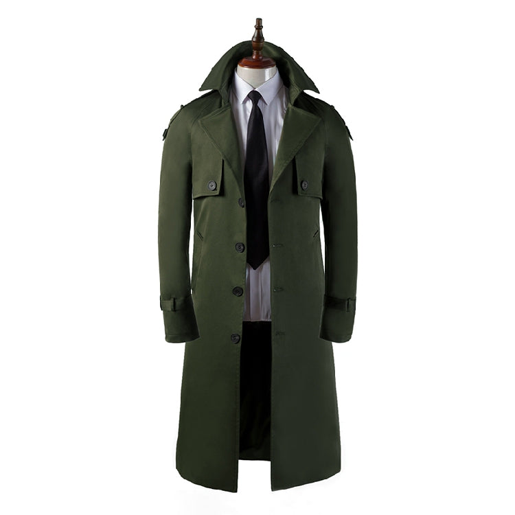 Super Long Over The Knee Slim Business Casual Men's Trench Coat