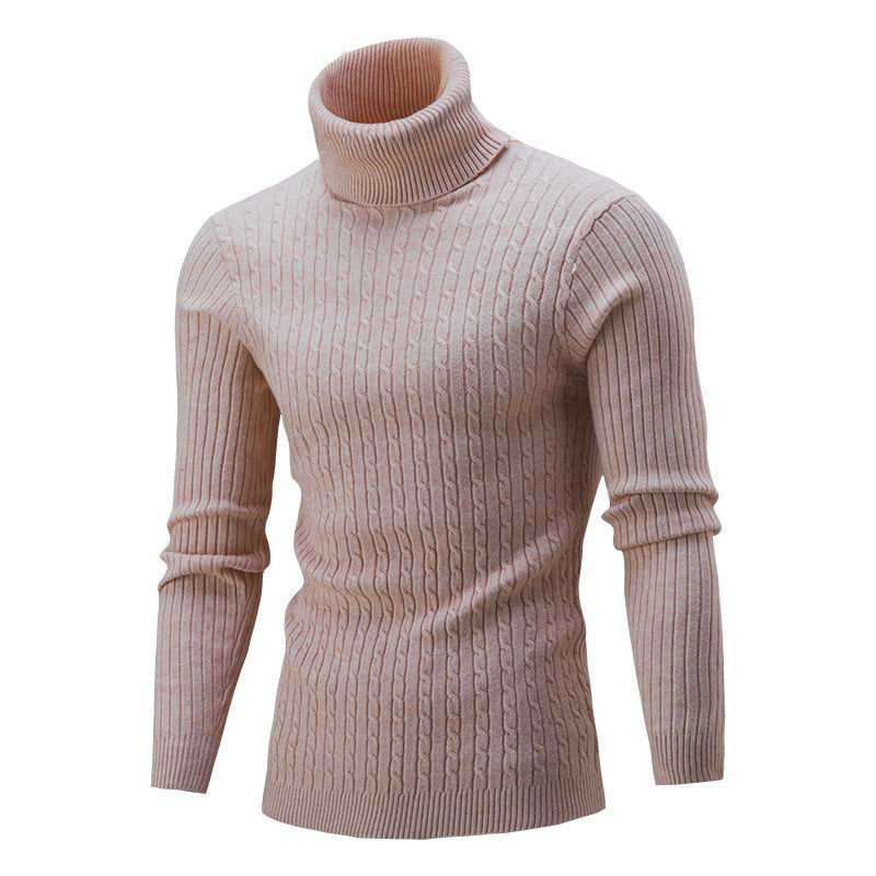 Men's Sweater Casual Retro Twisted Flower Turtleneck Knitting sweater
