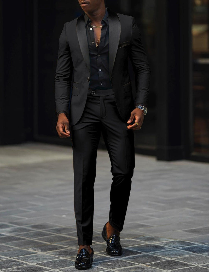 Autumn Men's Business Casual Slim-fitting Suit Two-piece Suit