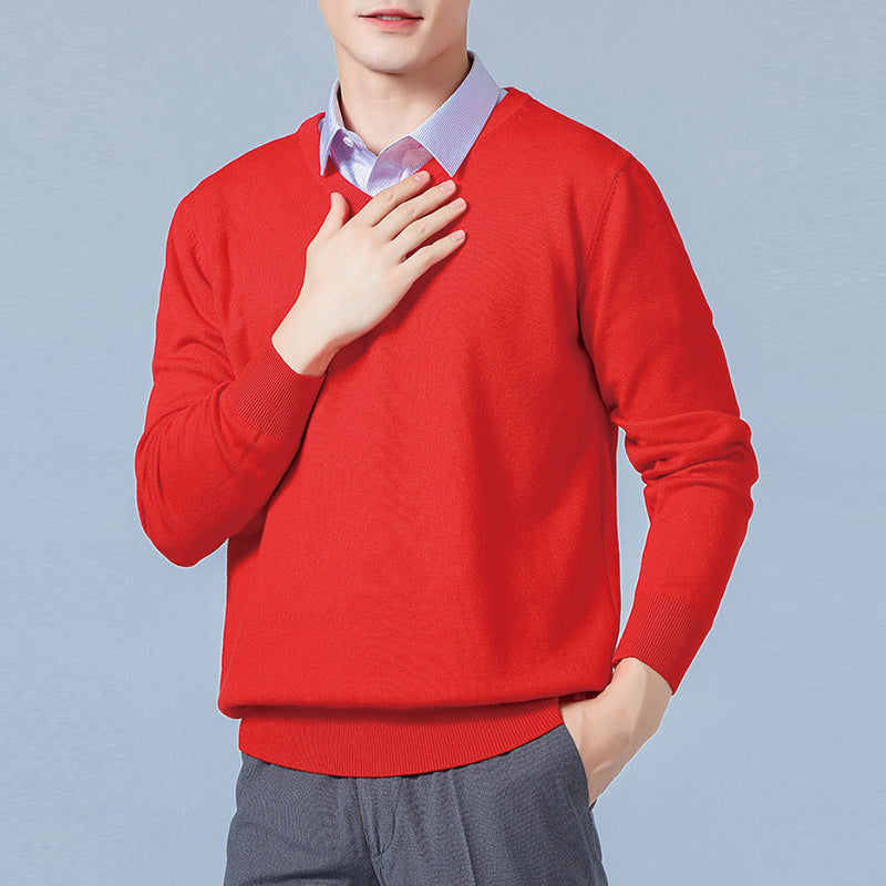 V-neck sweater men winter